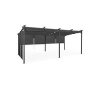IDMarket - Pergola édition spéciale toit rétractable 3x6 m et 6 stores gris anthracite