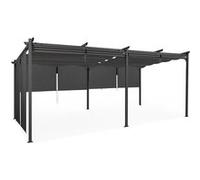 Pergola édition spéciale toit rétractable 3x6 M et 6 stores gris anthracite G