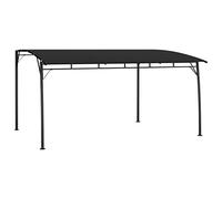 Pergola en acier revêtu par pulvérisation - 4 x 3 x 2,55 m - Anthracite - Auvent de terrasse avec toit pare-soleil en tissu pour fête de jardin, montage facile