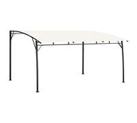 Pergola en acier revêtu par pulvérisation - 4 x 3 x 2,55 m - Blanc crème - Auvent de terrasse avec toit pare-soleil en tissu - Protection solaire stable pour jardin et terrasse - Montage facile