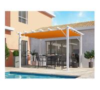 Pergola en aluminium gris anthracite 100x100 mm ép.1,2 mm toiture rouille 140 gr/m2 PER4030GR Habrita Foresta