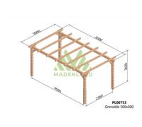 Pergola En Bois Lamellé-Collé Grenoble 500 X 300 Cm - Maderland Multicolore