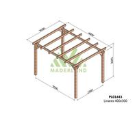 Pergola En Bois Lamellé-Collé Linares 400 X 300 Cm Marron