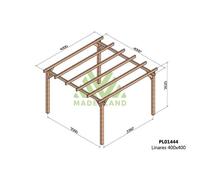 Pergola En Bois Lamellé-Collé Linares 400 X 400 Cm Marron