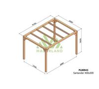 Pergola En Bois Lamellé-Collé Santander 400 X 300 Cm Marron