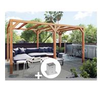 Pergola en bois lamellé-collé Toulon 600 x 400 cm + 6 supports poteaux - Maderland