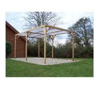 Pergola en bois thermo chauffé 15.10 m² avec couverture pvc Habrita th3051s2 Bois G