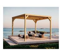 Pergola En Bois Toulouse Avec Toit Semi-Ouvert 600 X 300 Cm - Maderland Multicolore