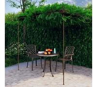 Pergola en fer forgé - Marron vieilli - 3 x 3 x 2,5 m - Pour jardin, terrasse ou cour - Support robuste pour roses, plantes grimpantes, lierre et clématites - Ornements romantiques pour élégante