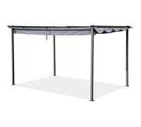 Habitat et Jardin – Pergola en métal – Toit rétractable – 3 x 4 m – Gris anthracite