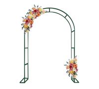 Pergola en métal Blanc pour Plantes grimpantes, Arche de Mariage extérieure, réglable de 80 à 350 cm, Verte avec Base, Structure en métal Noir résistant, L 180 x l 40 x H 220 cm