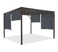 Pergola en métal pour terrasse Santorini 3 x 3 m brun-anthracite Garden Point