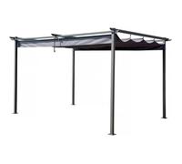 Habitat et Jardin – Pergola en métal – Toit rétractable – 3 x 4 m – Gris