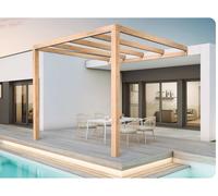Pergola jardin adossé en bois : BURGOS : 400 x 400 cm