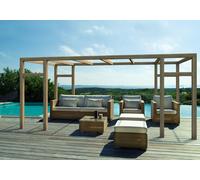 Pergola jardin adossé en bois : GRANADA : 500 x 400 cm