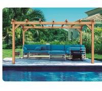 Pergola jardin adossé en bois : VALENCIA : 400 x 400 cm