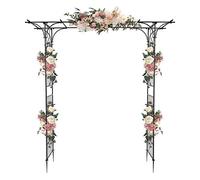 Pergola Jardin Exterieur en Fer forgé pour Plantes grimpantes -Cloture, Arche Jardin Robuste avec Toit Plat, Support décoratif pour rosiers et vignes 206 x 40,5 x 208 cm