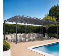 Pergola Lames Orientables 3x6 M Gris Anthracite Gris