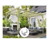 Pergola massive en bois Maderland Paris 600 x 420 cm avec 6 supports surélevés