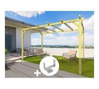 Pergola Massive En Bois Tours 600 X 420 Cm + 6 Supports Surélevés- Maderland Multicolore
