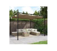 vidaXL Pergola avec toit coulissant 295x292x230 cm Taupe