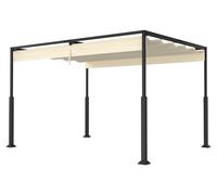 Pergola métallique beige QEENTOE, 3x4 mètres, structure stable et étanche, idéale pour couvrir terrasses, jardins et patios