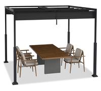 Pergola métallique QEENTOE, 3x3 mètres, noire, structure stable et étanche, idéale pour couvrir terrasse, jardin ou patio