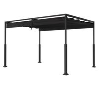 Pergola métallique QEENTOE, 3x4 mètres, noire, structure stable et étanche, idéale pour couvrir terrasse, jardin ou patio