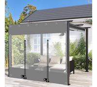 Pergola Panneau De Bâche Transparente,Extérieur Rideau De Bâche Claire Imperméable,Avec Fermeture Éclair,Rideau De Pluie,Bâche Étanche Pvc,Avec Œillets,Personnalisable,W×H-4.3×2.3m(14.1*7.5ft)