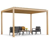 Pergola pour terrasse autoportante Lagos 3x4 woodlike Garden Point