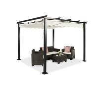 Pergola pour terrasse autoportante Tenerife 3 x 4 m crème
