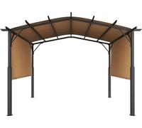 Pergola rétractable d'extérieur 10 x 12 pieds avec auvent Pergola métallique à toit voûté