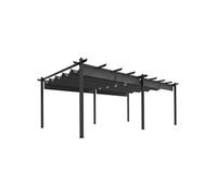 Outsunny Pergola Jardin Exterieur 3,6 x 6 m coulissante rétractable pour terrasse Structure en Aluminium + Toile Polyester - Gris foncé