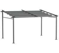 Pergola ršŠtractable 4 x 3 m structure mšŠtal šŠpoxy anticorrosion toile Polyester180 g/m2 Incluse Gris