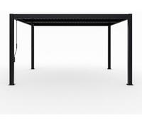 Pergola Sojag Milo 1012 en acier avec toit à lamelles, noire, 3 x 3,5 m