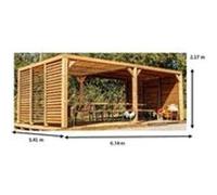 Pergola thermauvent en bois thermo chauffé avec ventelles mobiles tho3562vvt