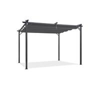 IDMarket Pergola toit rétractable 3x4 m 4 pieds tonnelle gris anthracite