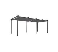 IDMarket Pergola à toit rétractable 3 x 6 m tonnelle Gris anthracite