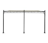 Pergola tonnelle adossée en métal - 3 x 4 m - Beige