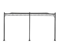 Pergola Tonnelle Adossée En Métal - 3 X 4 M - Gris Gris