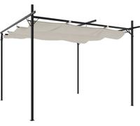 Pergola VidaXL avec toit coulissant, couleur crème, 295 x 292 x 230 cm