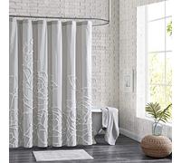 Peri Home Rideau de Douche 100% Coton pour Salle de Bain, 183 x 183 cm, Chenille Grise Rose