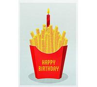 Perleberg BlingBling Collection Carte d'anniversaire avec motif frites avec enveloppe assortie 11,6 x 16,6 cm