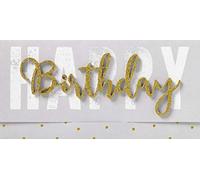 Perleberg Carte d'anniversaire avec inscription « Happy Birthday » - 11 x 22 cm