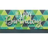 Perleberg Carte d'anniversaire avec inscription « Happy Birthday » - 11 x 22 cm
