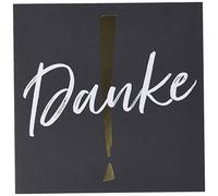 Perleberg Carte d'anniversaire de remerciement avec enveloppe - Collection Black & Gold - 15 x 15 cm - Avec enveloppe