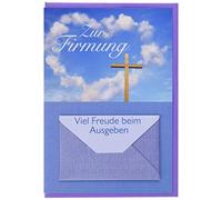 Perleberg Carte de confirmation - Lifestyle Collection - Motif cœur nuage - Cartes de vœux modernes avec enveloppe assortie - Cadeau de confirmation - Cartes de confirmation en 11,6 x 16,6 cm