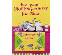Perleberg Carte de monnaie générale - Collection Lifestyle - Carte cadeau avec souris et chat - Motif et porte-monnaie - Cartes à billets avec enveloppe assortie - Carte cadeau de 11,6 x 16,6 cm