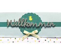 Perleberg Carte de naissance - Collection Lettering Surprise - Carte de naissance avec finition pour fille et garçon - Cadeau de naissance avec enveloppe - 11,6 x 16,6 cm
