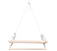 Perles et Pompons Étagère Suspendue en Bois, Chambre Garçon et Filles | Beige, Finition Soignée et Détails Créatifs, Rangement Mural Décoratif pour Chambre et Salon Plusieurs styles